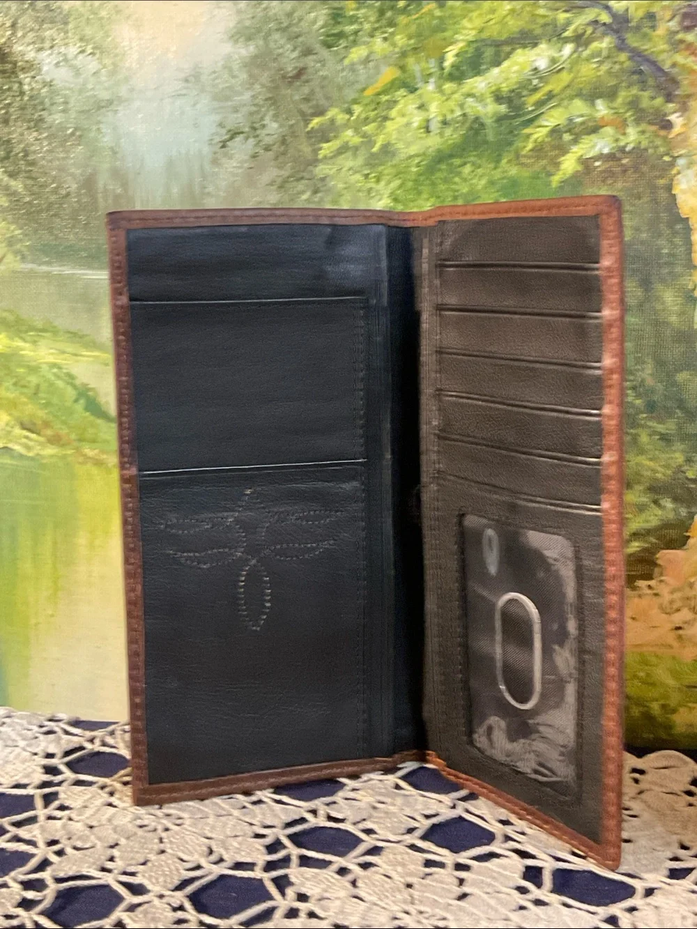 Justin Boots Dark Brown Leather Key & Card Holder